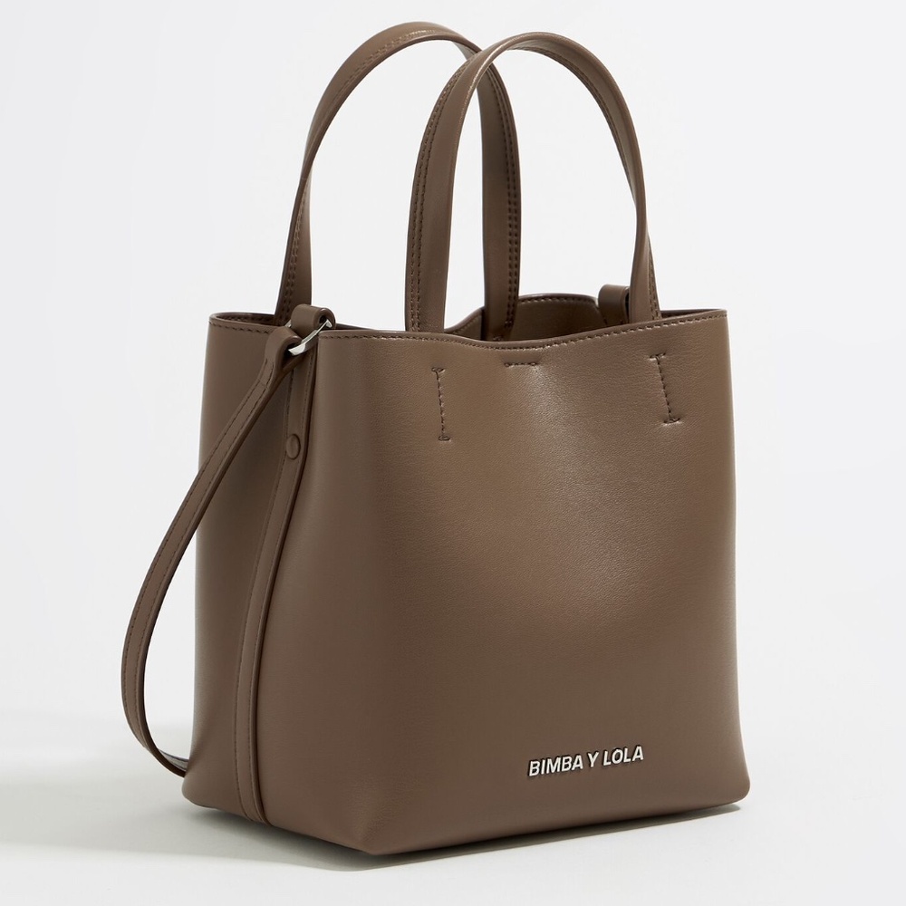 Bimba y Lola Small Chihuahua Dark Taupe Leather bag - NEW